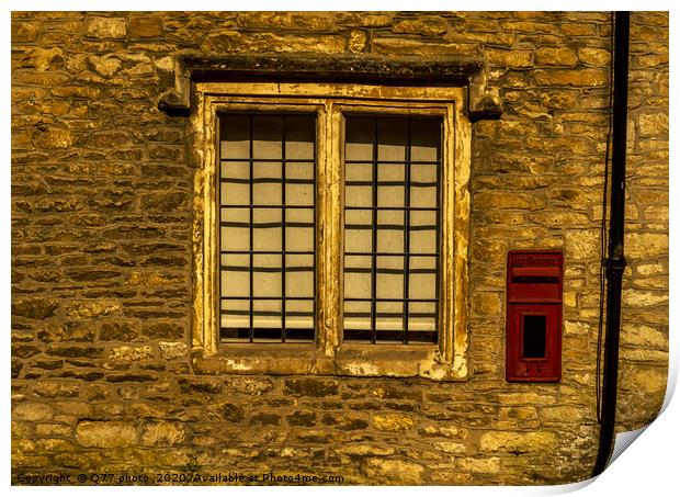 Old wooden window in a historic building, characte Print by Q77 photo