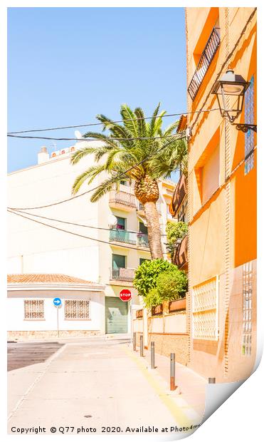 beautiful, picturesque street, narrow road, colorf Print by Q77 photo