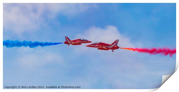 The Red Arrows Synchro Pair Print by Rick Lindley