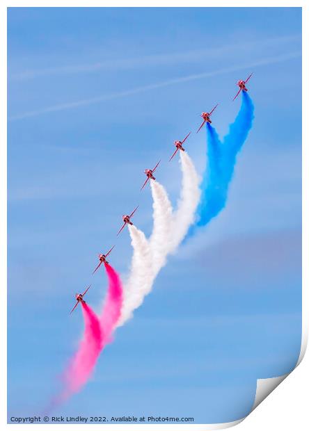 Red Arrows Banking Right Print by Rick Lindley