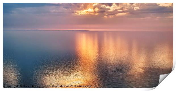 Sunset over Anglesey Print by Rick Lindley