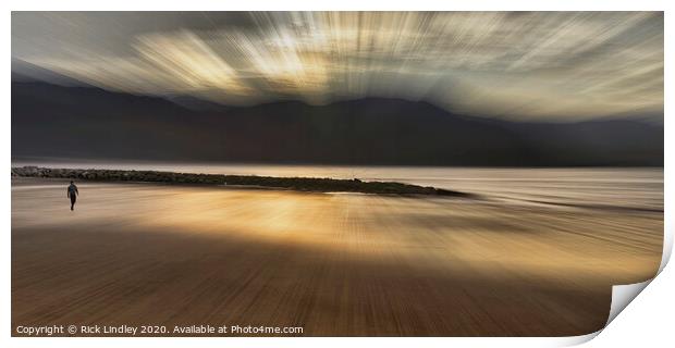 Beach Walk Print by Rick Lindley