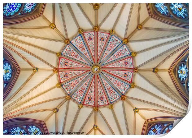Looking up York Minster Print by Rick Lindley