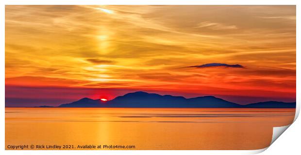 Sunset Isle of Harris Print by Rick Lindley