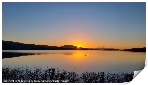 Sunrise on Loch Lomond Print by Andy Brownlie