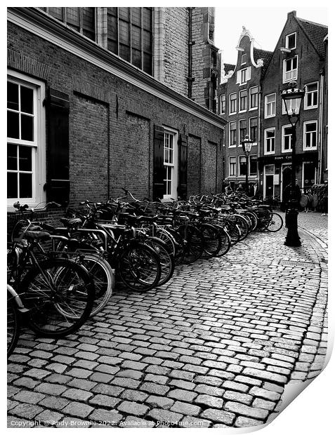 Amsterdam Bikes Print by Andy Brownlie