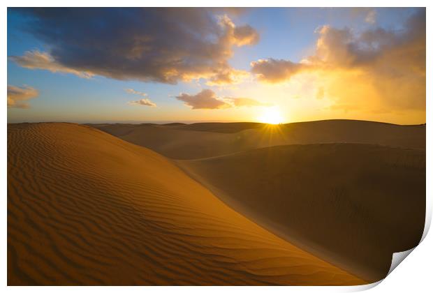 Desert Sunset Print by Jordan Jelev