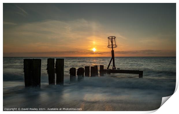 Gorleston Beach Sunrise  Print by David Powley