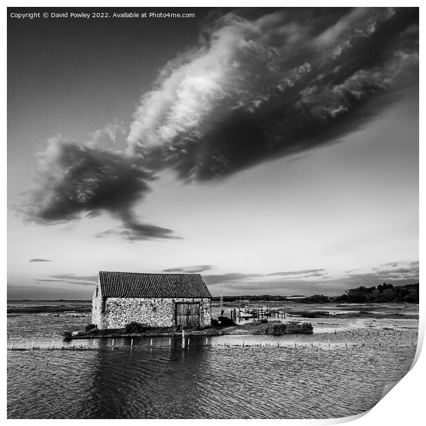 Thornham High Tide Monochrome Print by David Powley