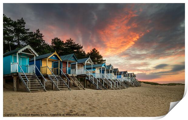 Sunset Sky Over Wells Beach Print by David Powley