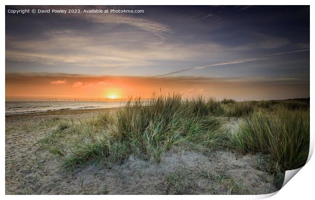 Peaceful Sunrise on Caister Beach Print by David Powley