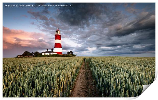 Evening Clouds Over Happisburgh Lighthouse Print by David Powley