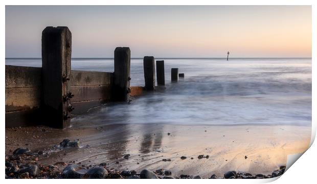 Morning Glow on Cromer Beach Print by David Powley