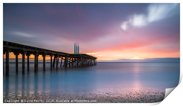 Winter sunrise over the Pier Print by David Powley