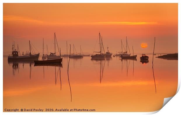 Brancaster Staithe sunrise Print by David Powley