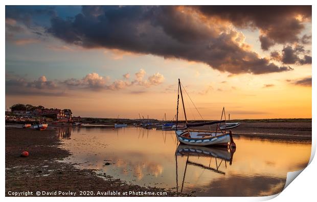 Serene Sunset: Burnham Overy Staithe Print by David Powley