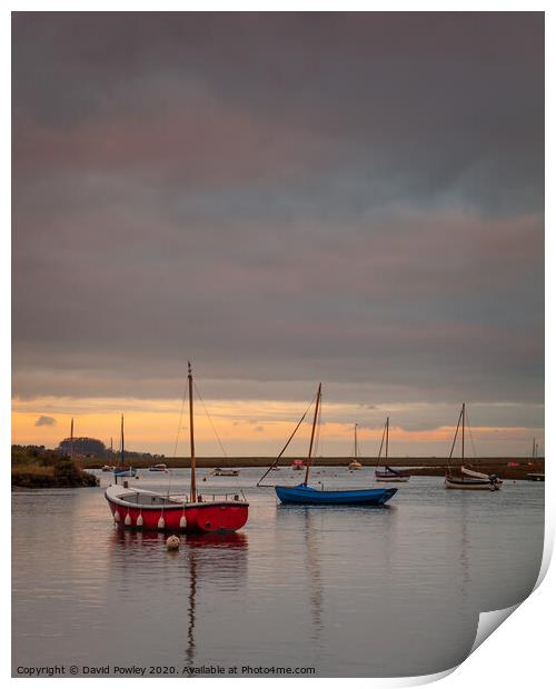 Burnham Overy Staithe at Dawn Print by David Powley