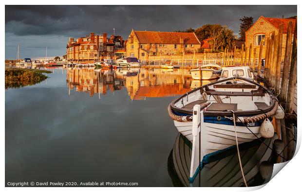 Evening Reflections at Blakeney Harbour Norfolk Print by David Powley