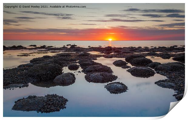 Hunstanton Beach Norfolk at Sunset Print by David Powley