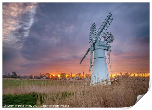Sunrise Over Thurne Mill Norfolk Print by David Powley