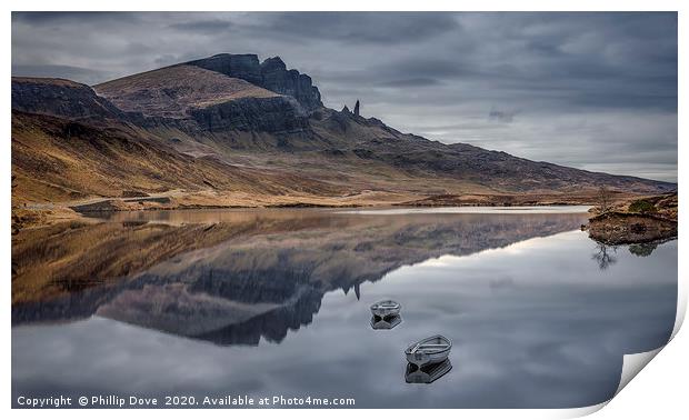 The Old Man of Storr from Loch Fada Print by Phillip Dove LRPS