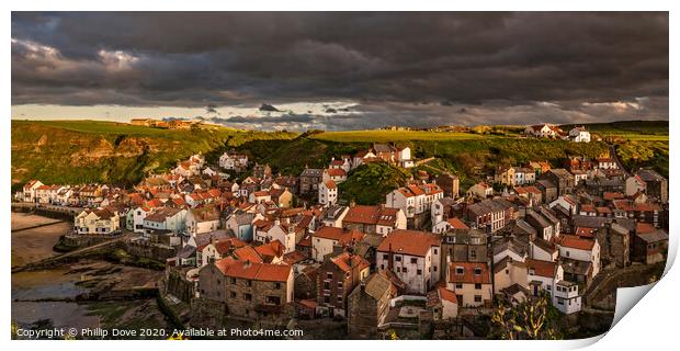 Storm Clouds over Staithes Print by Phillip Dove LRPS