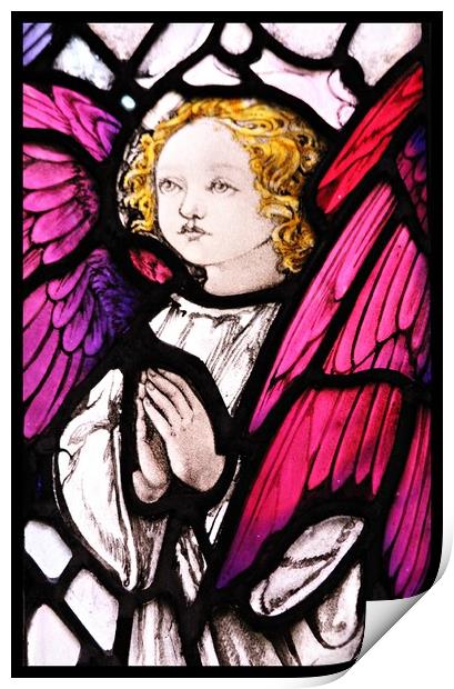 ANGEL IN STAINED GLASS Print by Sue HASKER
