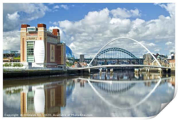Famous Bridges on the Tyne at Newcastle Print by DHWebb Art