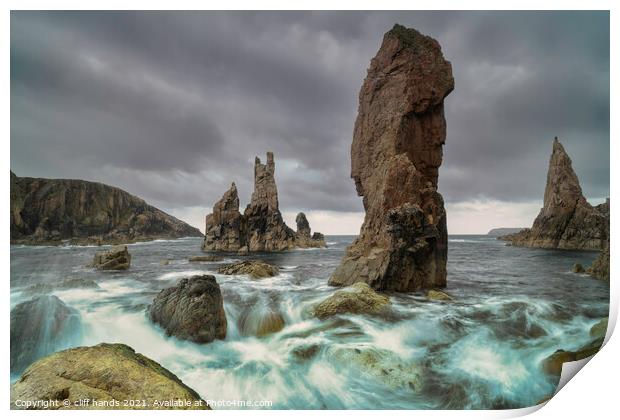 Mangersta sea stacks, Isle of Lewis, Outer Hebrides. Print by Scotland's Scenery