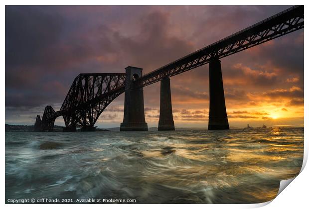 forth Rail Bridge at Sunrise Print by Scotland's Scenery