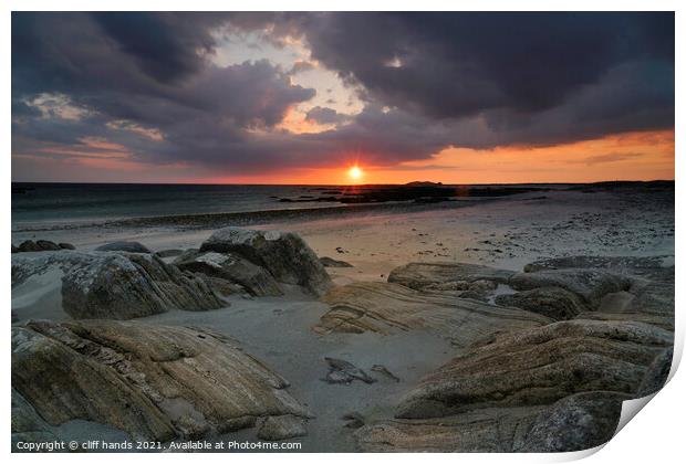 South Uist sunset, Outer Hebrides  Print by Scotland's Scenery