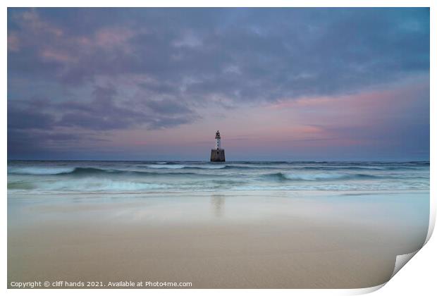sunset view Aberdeenshire lighthouse Print by Scotland's Scenery