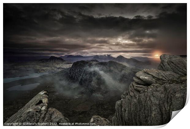 Coigach & Assynt sunrise Print by Scotland's Scenery