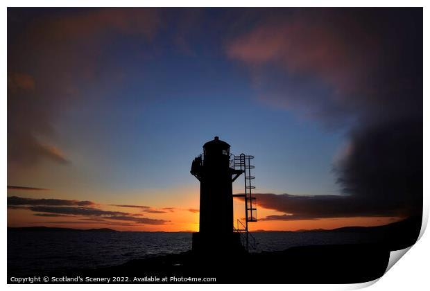 Rhue lighthouse, Assynt, Northwest Scotland. Print by Scotland's Scenery