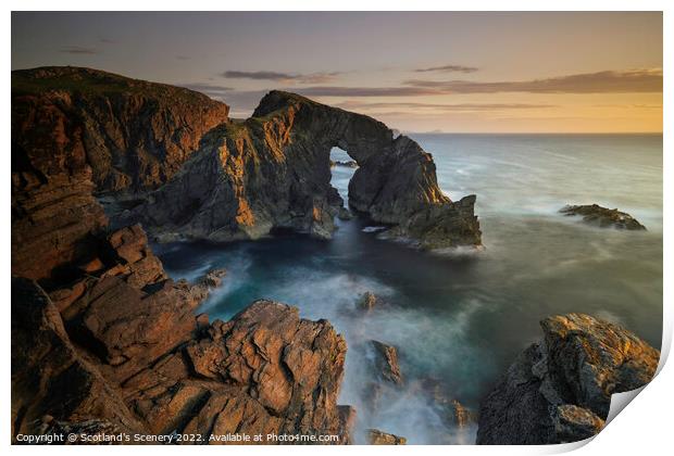 Isle of Lewis sea arch, Outer Hebrides, Scotland. Print by Scotland's Scenery