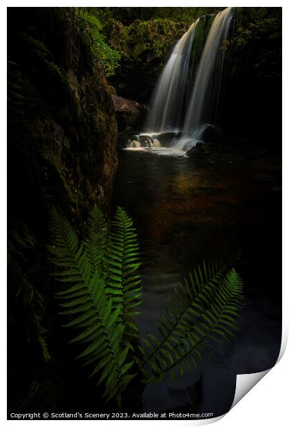 Campsie glen waterfalls. Print by Scotland's Scenery