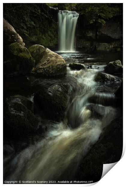 Campsie waterfalls, Scotland. Print by Scotland's Scenery