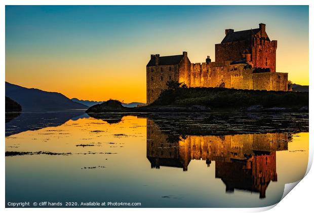 Sunset at Eilean Donan Castle, Highlands, Scotland Print by Scotland's Scenery
