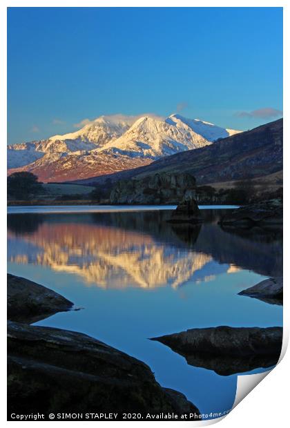 SNOWDON IN WINTER SUNRISE Print by SIMON STAPLEY