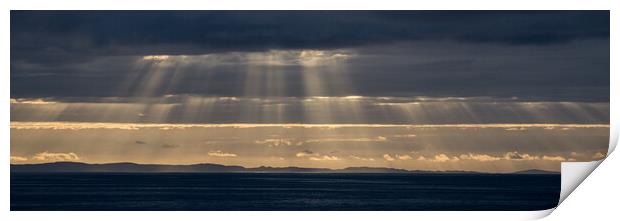 Sun Rays from Gairloch, Scotland Print by Christopher Stores