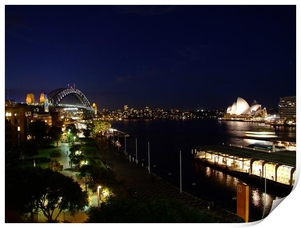 Sydney at night Print by Christopher Stores