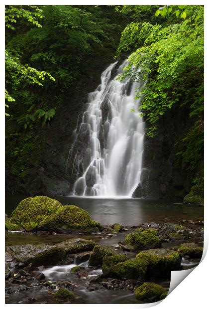 Waterfall in Antrim, Northern Ireland Print by Christopher Stores