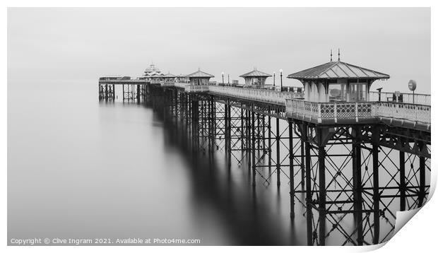 Tranquil Dawn on the Desolate Pier Print by Clive Ingram