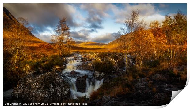 A Scottish Autumn in Glencoe Print by Clive Ingram