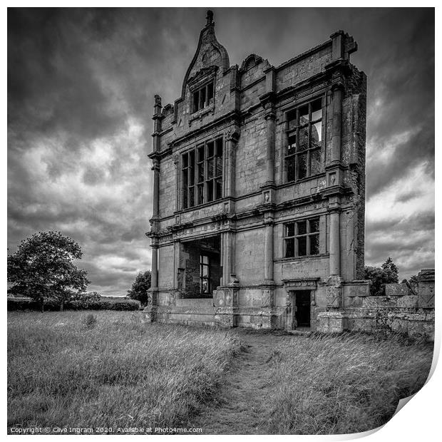 The abandoned mansion Print by Clive Ingram