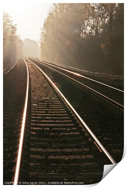Sunrise at Railway Print by Juha Agren