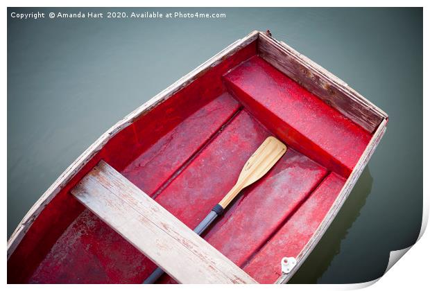 Little Red Rowing Boat Print by Amanda Hart