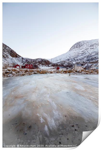 Frozen Beach, Norway Print by Amanda Hart