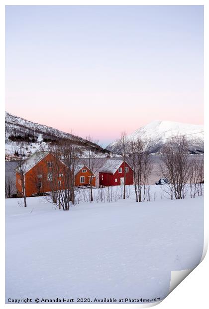 Warm Colours, Warm Homes - Winter in Norway Print by Amanda Hart