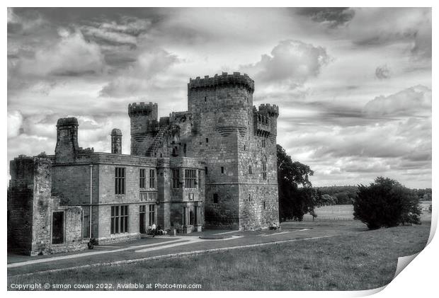 Belsay Castle Print by simon cowan